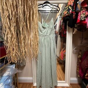 Azazie Sage Green Maxi Dress
